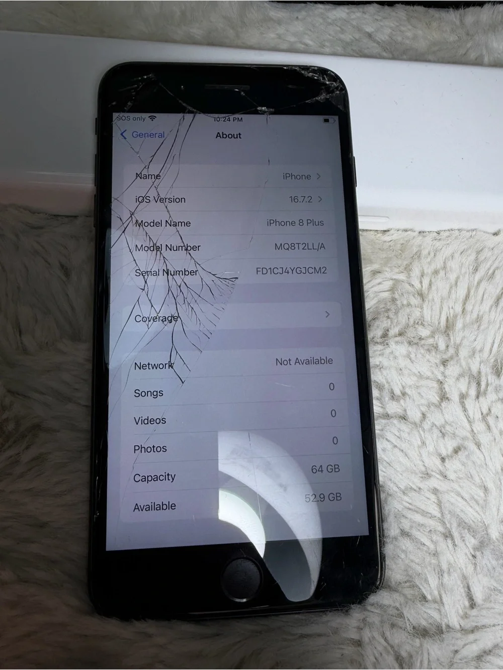 Apple Iphone 8 plus 64 gb AT&T (cracked screen)